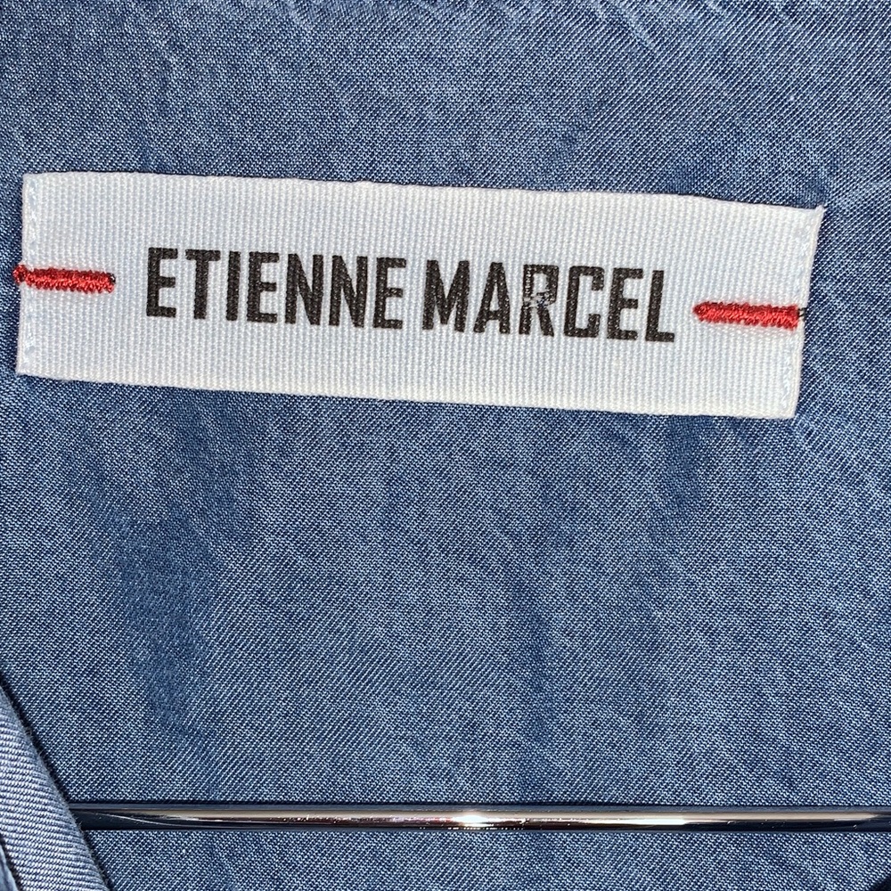 Etienne Marcel Denim Shirt with Pink Accents - Picture 2 of 10